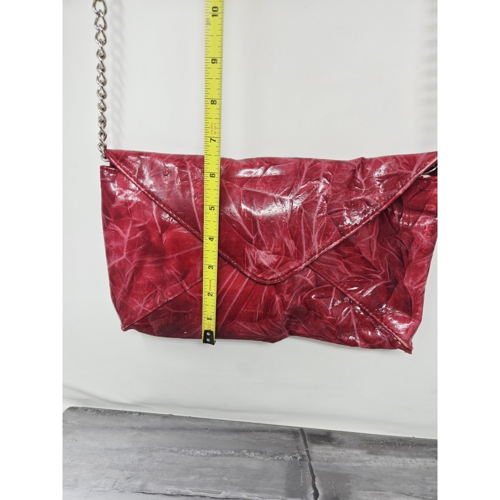 Vintage Jessica McClintock Red Roses  Faux Leather Envelope Clutch‎ Shouder Bag - Picture 6 of 10